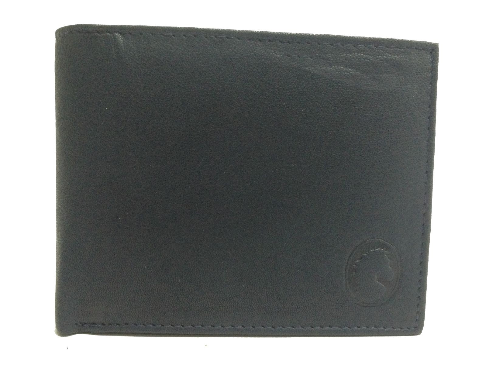 Cartera de piel color azul marino