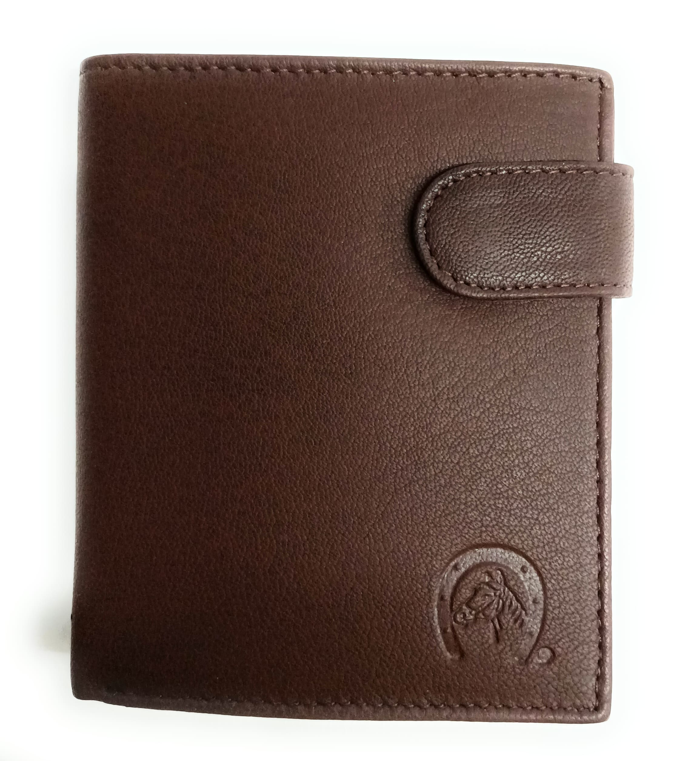 Cartera piel marrón completa
