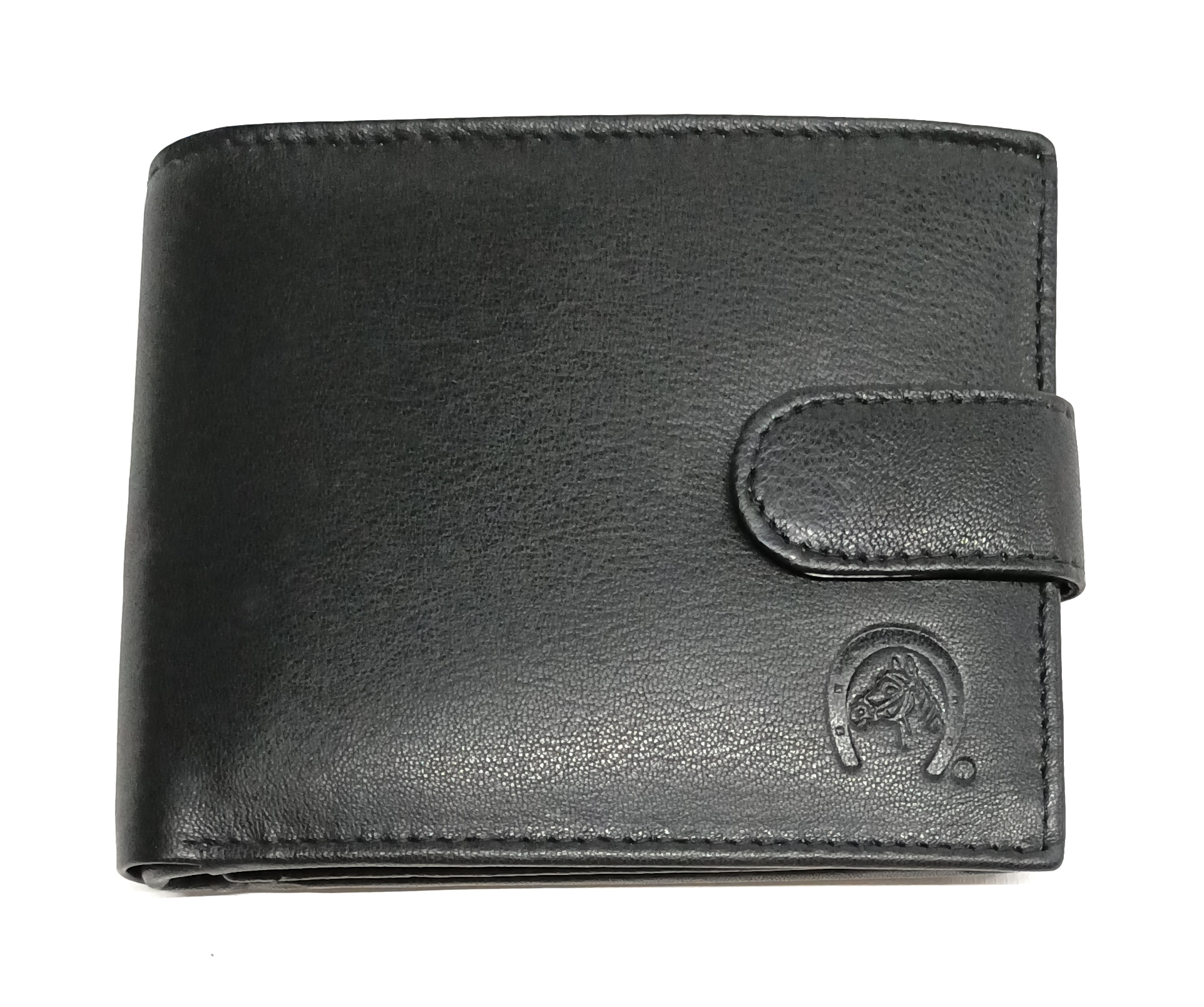 Cartera de piel color negro