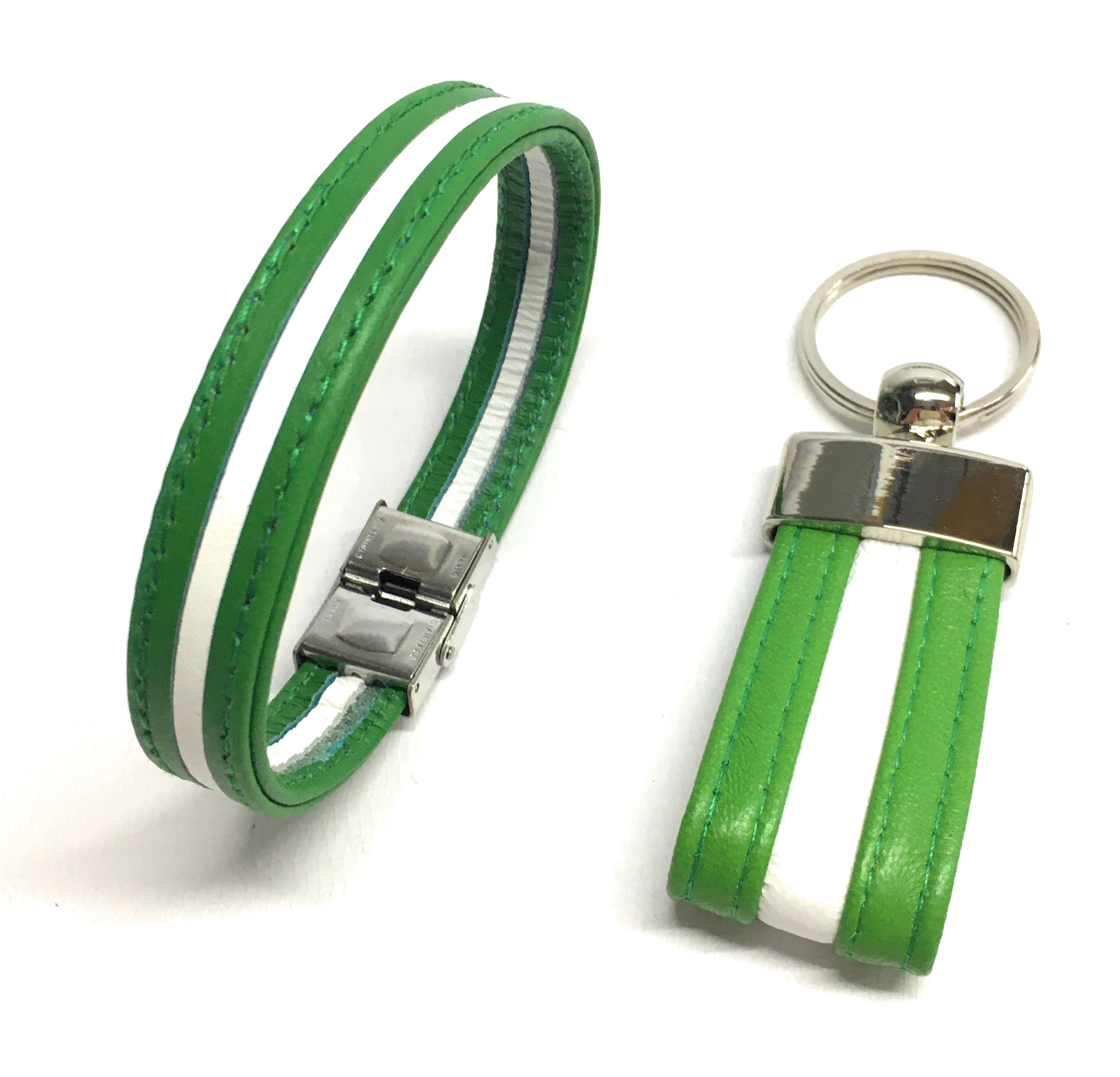 Pack Pulsera + Llavero De Piel Bandera Andalucía